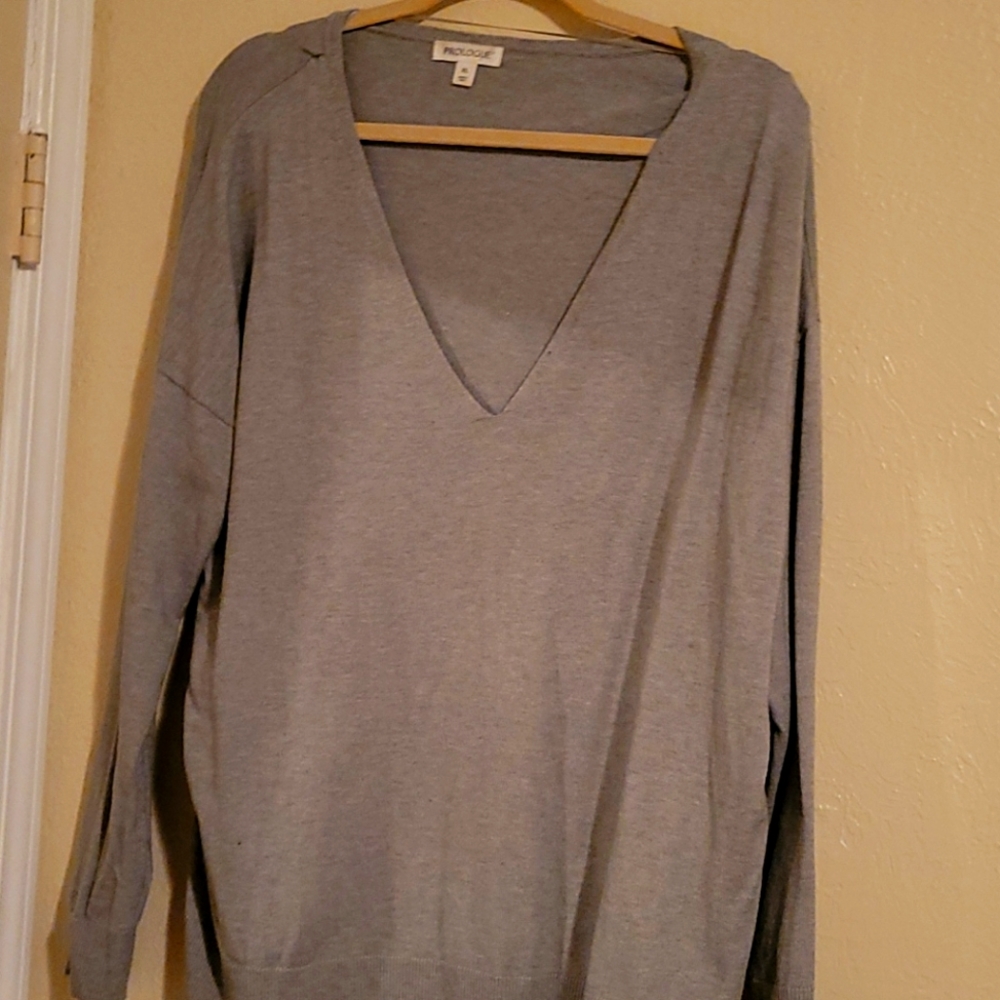 Deep V Gray sweater